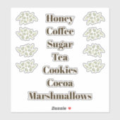 Sticker Hot Drink Bar Labels  (Feuille)