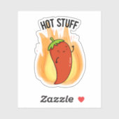 Sticker Hot Stups Funny Red Hot Chili Pepper Pun (Feuille)