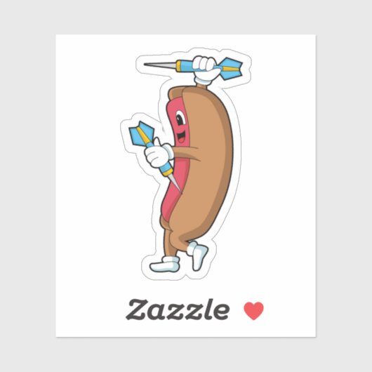 Sticker Hotdog à Darts avec Dart.PNG (Feuille)