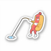 Sticker Hotdog à la pêche avec bâtonnet de pêche (Devant)