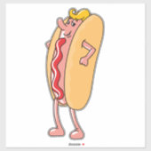 STICKER HOTDOG AMUSANT STYLE DIE CUT GROS BÂTIMENTS DECAL (Feuille)
