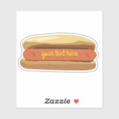Sticker Hotdog avec moutarde (Feuille)