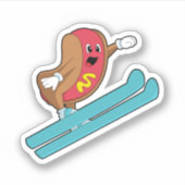 Sticker Hotdog comme sauteur de ski avec Ski.PNG (Devant)