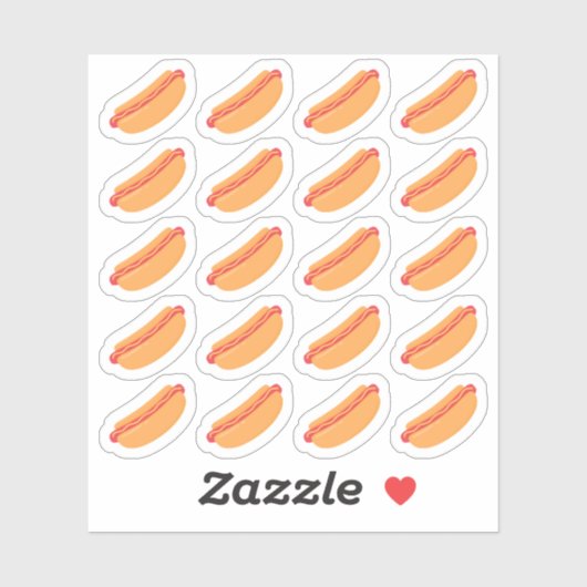 Sticker Hotdog Lunch Repas Restauration rapide Menu Jour d (Feuille)