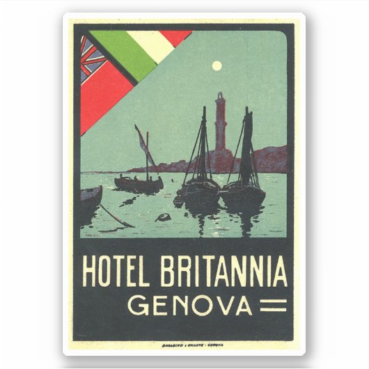 Sticker Hotel Briannia Genova (Devant)