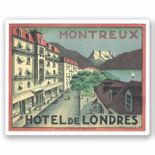 Sticker Hôtel de Londre Montreux Suisse (Devant)