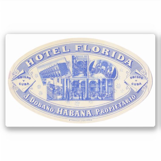 Sticker Hotel Florida Cuba Havana (Devant)