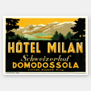 Sticker Hotel Milan Italie 