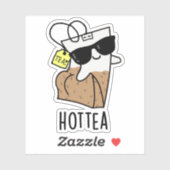 Sticker Hottea Funny Hot Tea Pun (Feuille)