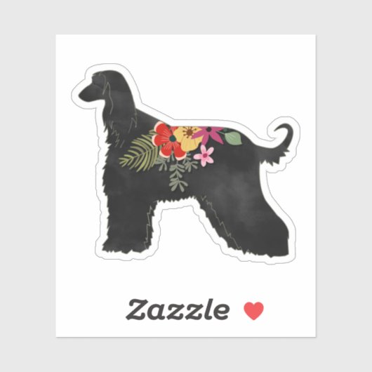 Sticker Hound afghan Selle bohème florale (Feuille)