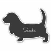 Sticker Hound Basset personnalisé (Devant)