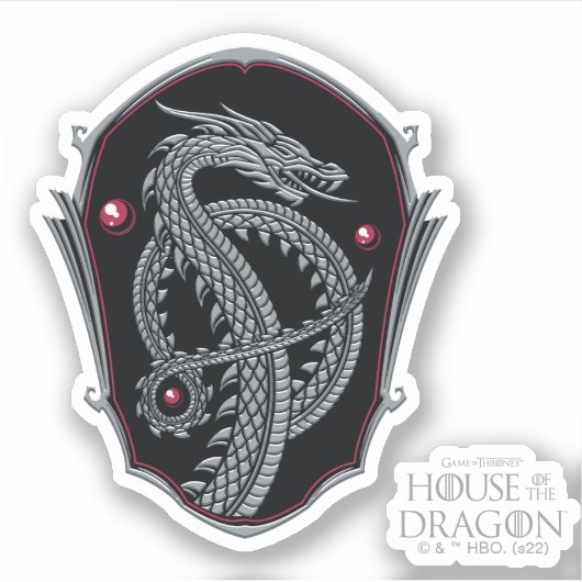 Sticker HOUSE of the Dragon | Silver Dragon Crest (Devant)