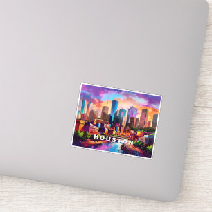 Sticker Houston Skyline Abstrait Art