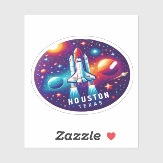 Sticker Houston, Texas États-Unis - NASA (Feuille)