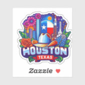 Sticker Houston, Texas USA (Feuille)