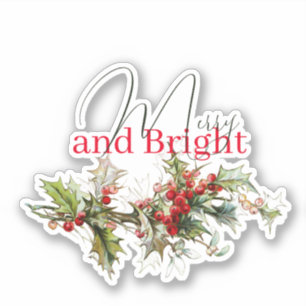 Sticker Houx et baies Joyeux et lumineux