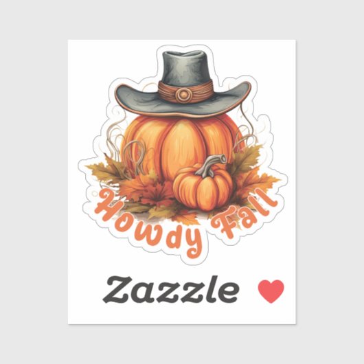 Sticker Howdy Fall - Vibes d'automne rustiques (Feuille)