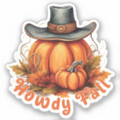 Sticker Howdy Fall - Vibes d'automne rustiques (Recto)