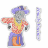 Sticker Howdy Partner Zebra (Devant)