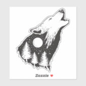 Sticker Howling Wolf (Feuille)