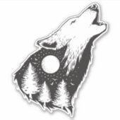 Sticker Howling Wolf (Devant)