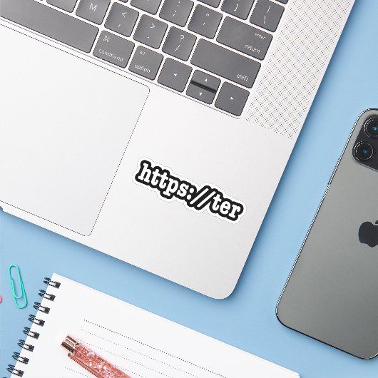 Sticker https://ter / code html (Ordinateur portable avec iPhone)