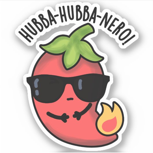 Sticker Hubba-hubba-nero Funny Habanero Pun (Devant)