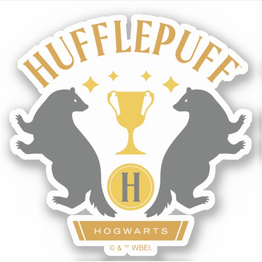 Sticker HUFFLEPUFF™ Badger and Cup House Pride Graphisme (Devant)