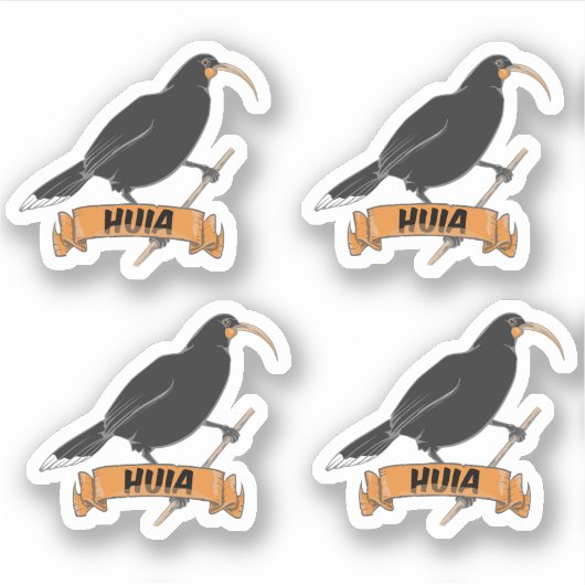 Sticker Huia New Zealand Bird (Devant)
