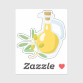 Sticker Huile d'olive esthétique et Vin d'olive (Feuille)