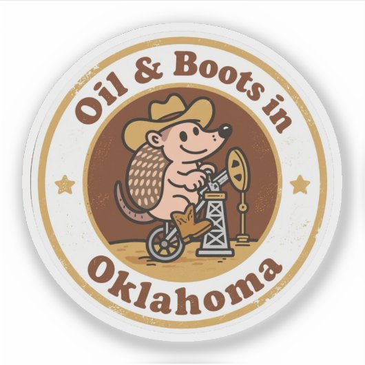 Sticker Huile et Bottes_ Oklahoma Vintage (Devant)