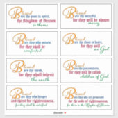 Sticker Huit béatitudes - Matthieu 5:1-12 (Feuille)