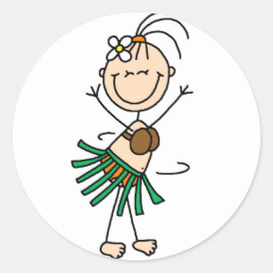 Sticker Hula Dancing Figure