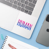 Sticker Humain bisexuel (Ordinateur portable avec iPhone)