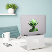 Sticker humanoïde vert (Ordinateur portable sur le bureau)