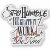 Sticker Humble Be Kind Self Improvement Handwritten Quote (Devant)