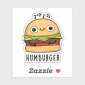 Sticker Humburger Funny Humming Burger Pun (Feuille)