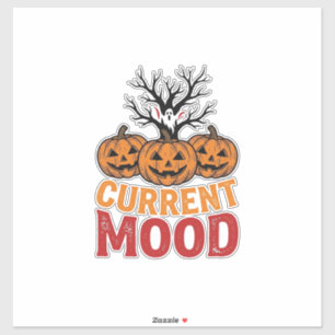 Sticker Humeur actuelle Halloween Citrouille Vintage Conce