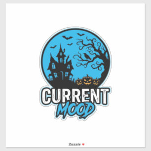 Sticker Humeur actuelle Halloween Gravure Vintage Vecteur_