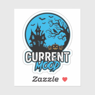 Sticker Humeur actuelle Halloween Gravure Vintage Vecteur_