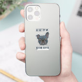 Sticker Humeur de Frenchie Bleu avant le Café (Téléphone)