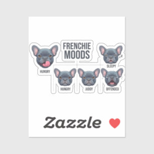 Sticker Humeurs de Frenchie Design drôle de Bouledogue Fra