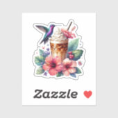 Sticker Hummingbird & Iced Coffee (Feuille)