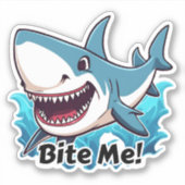 Sticker Humoristique Shark Bite Me Waterproof (Devant)