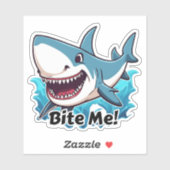 Sticker Humoristique Shark Bite Me Waterproof (Feuille)