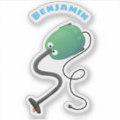 Sticker Humour de dessin animé de l'aspirateur mignon (Devant)