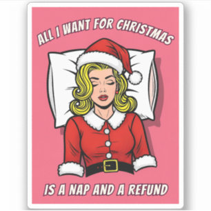 Sticker Humour de Noël rétro vintage Pop Art drôle