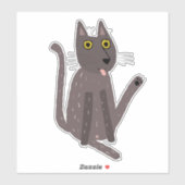 Sticker Humour drôle de chat (Feuille)