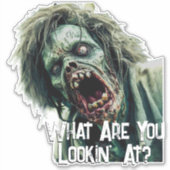 Sticker Humour macabre de zombie putride (Devant)