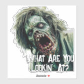 Sticker Humour macabre de zombie putride (Feuille)